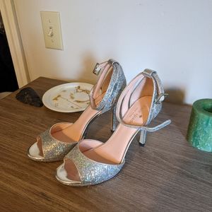 SALE: Kate Spade Silver Glitter Heels